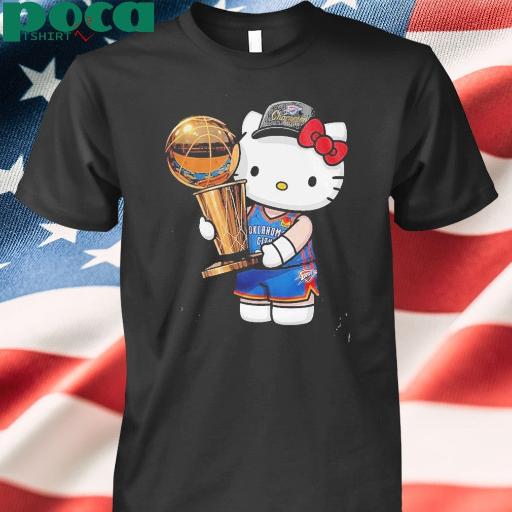 Oklahoma City Thunder 2025 NBA Champions Black Kitty Shirt