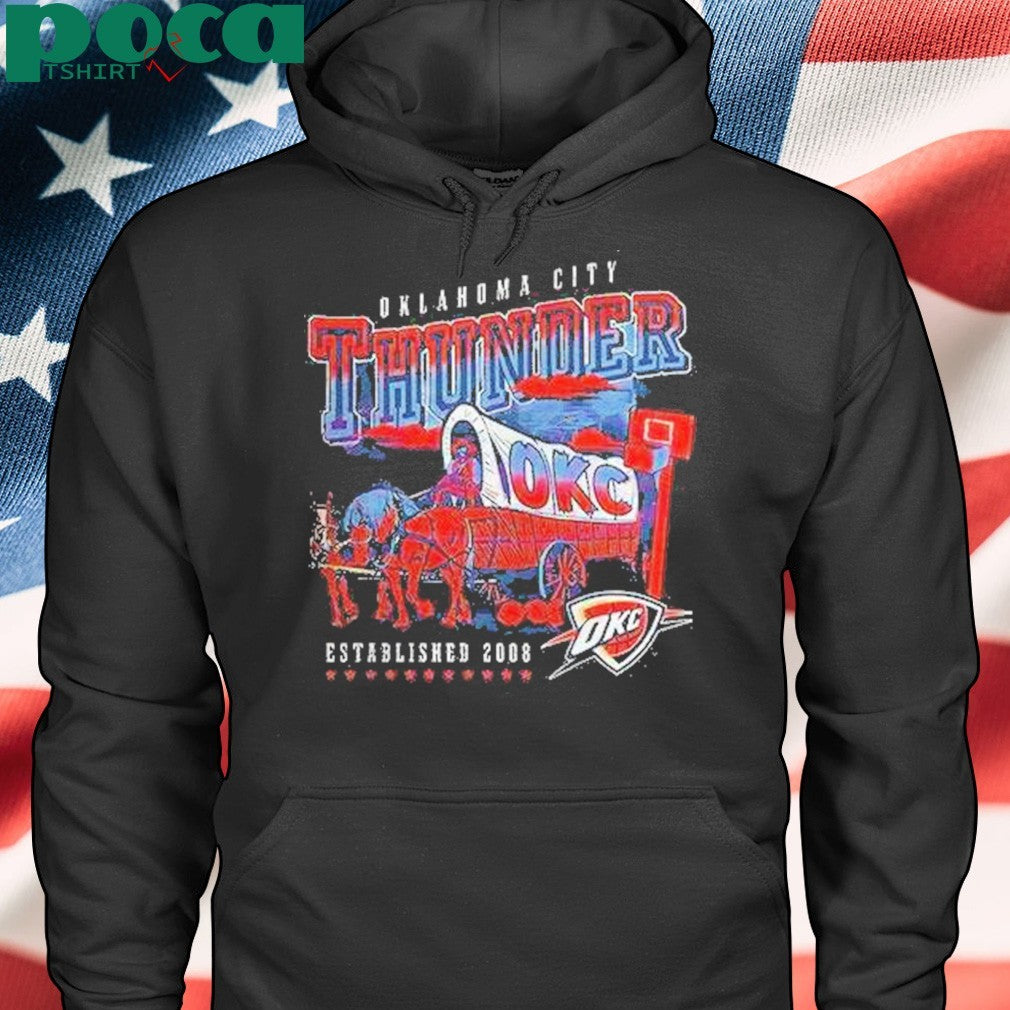 Oklahoma City Thunder Covered Wagon Western Basketball Style Shirt