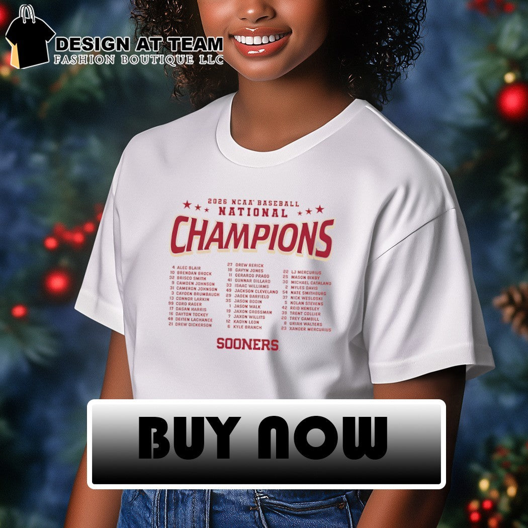 Oklahoma Sooners 2026 NCAA Baseball Men’s College World Series Champions roster shirt