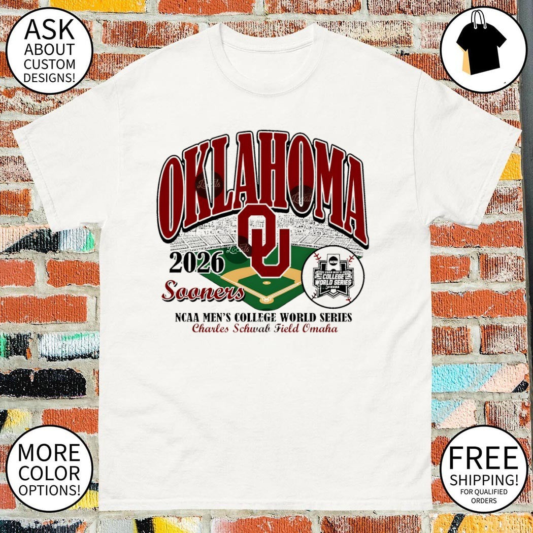 Oklahoma Sooners 2026 NCAA College World Series Baseball Charles Schwab Field Omaha shirt