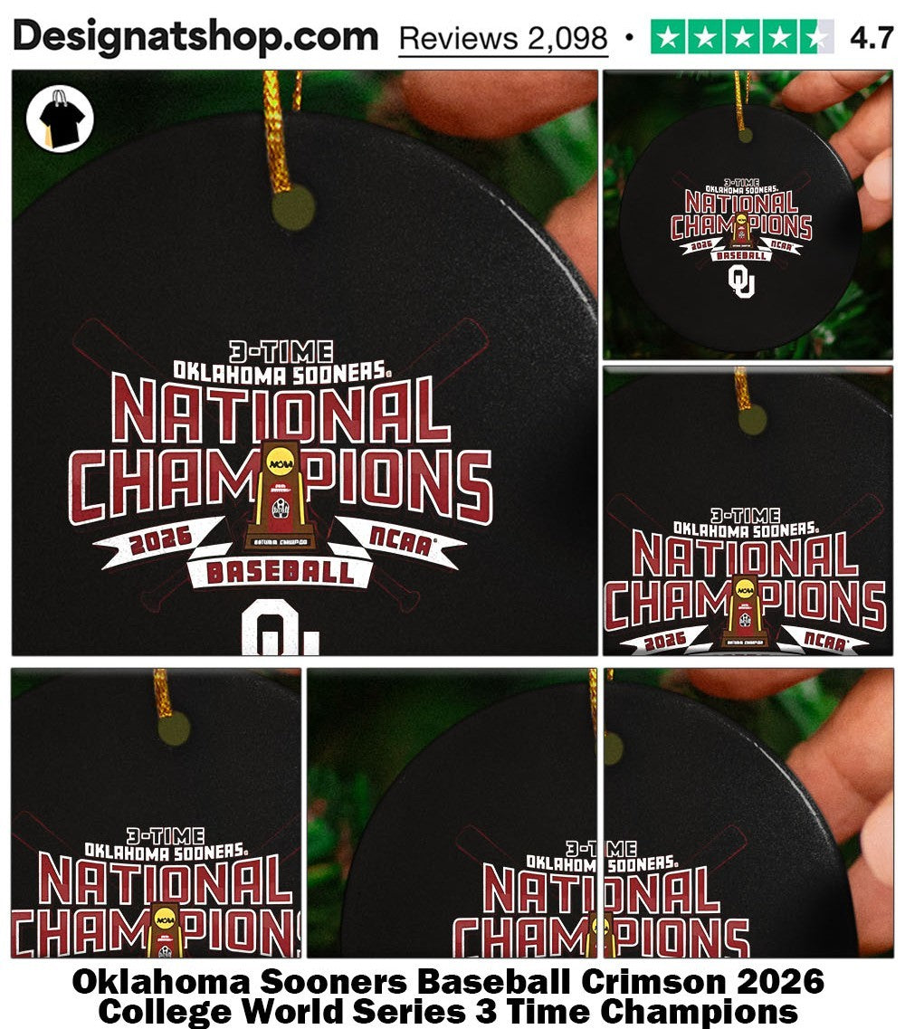 Oklahoma Sooners Baseball Crimson 2026 College World Series 3 Time Champions shirt