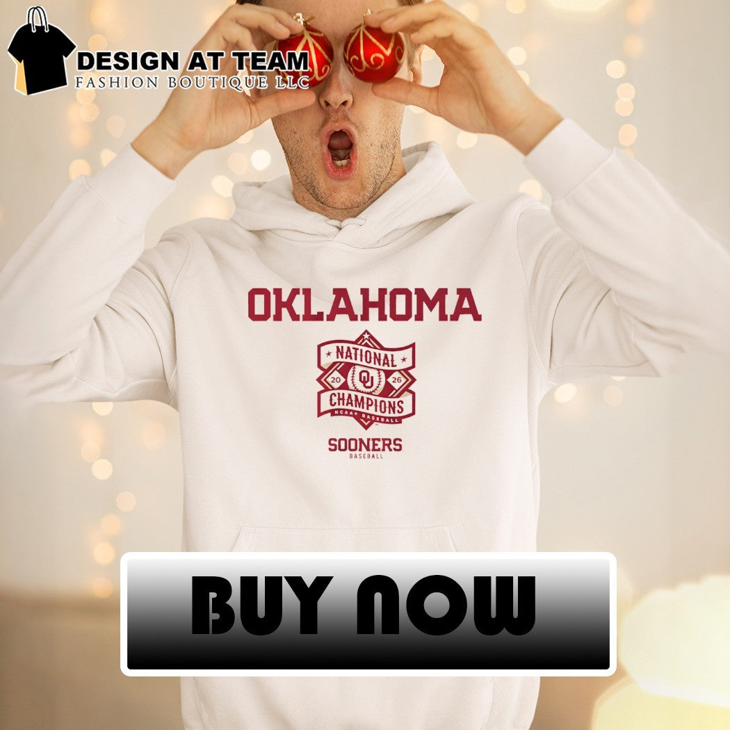 Oklahoma Sooners Baseball NCAA Division I National Champions 2026 Text Logo Stack shirt