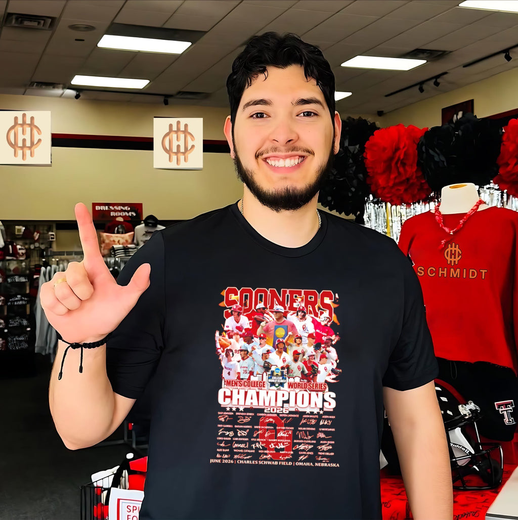 Oklahoma Sooners College World Series National Champions 2026 signature shirt