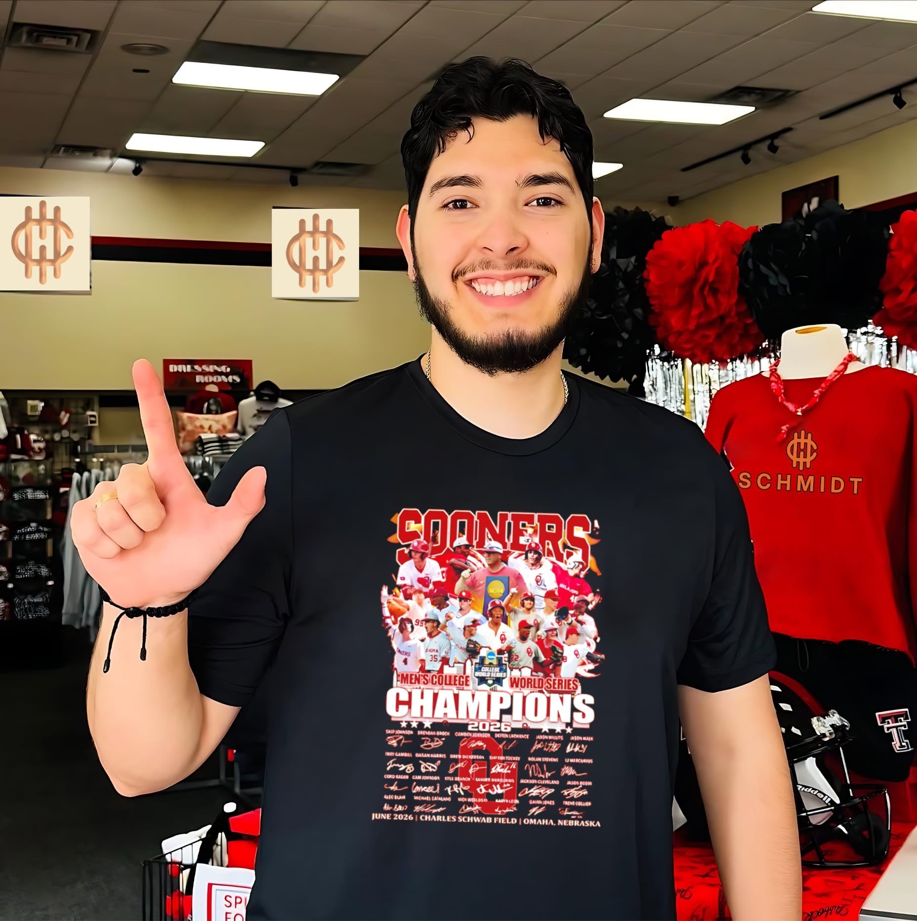 Oklahoma Sooners College World Series National Champions 2026 signature shirt