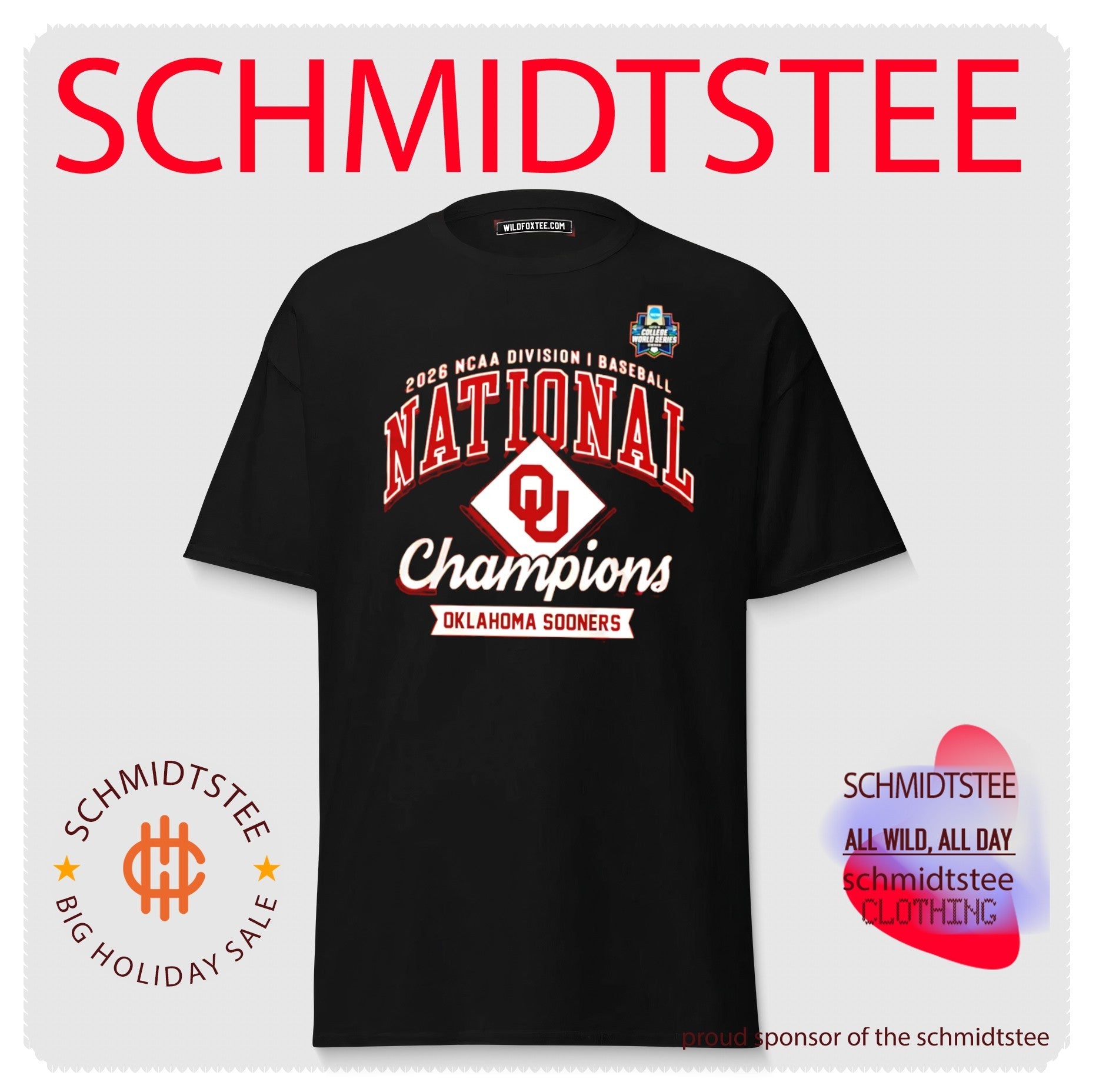 Oklahoma Sooners NCAA Division I Baseball National Champions 2026 shirt