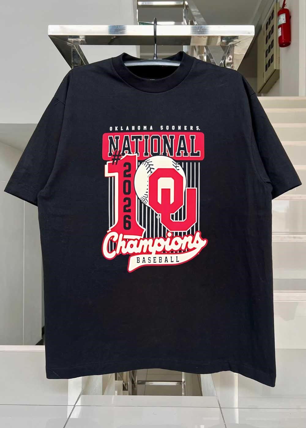 Oklahoma Sooners National 1 2026 Champions Baseball T-Shirt