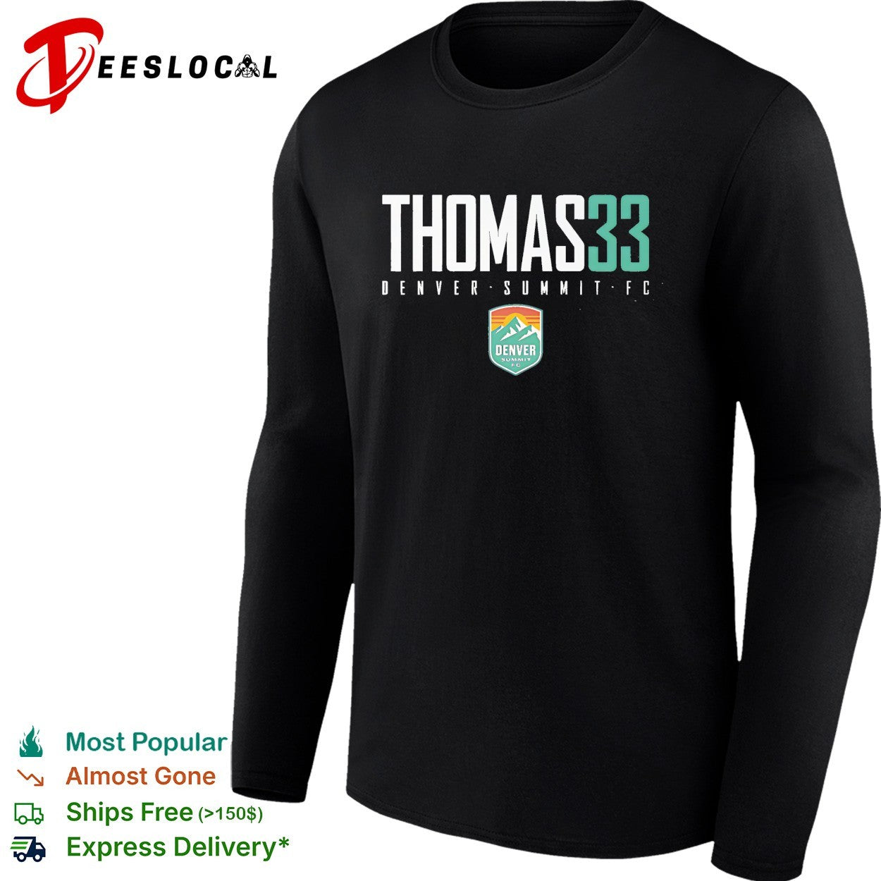 Olivia Thomas 33 Denver Summit FC professional women’s soccer team shirt