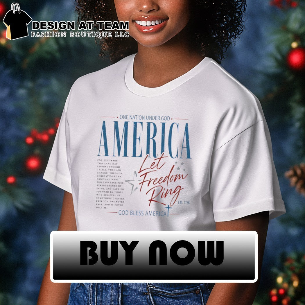 One Nation Under God America Let Freedom Ring Patriotic Christian USA 4th of July est 1776 shirt