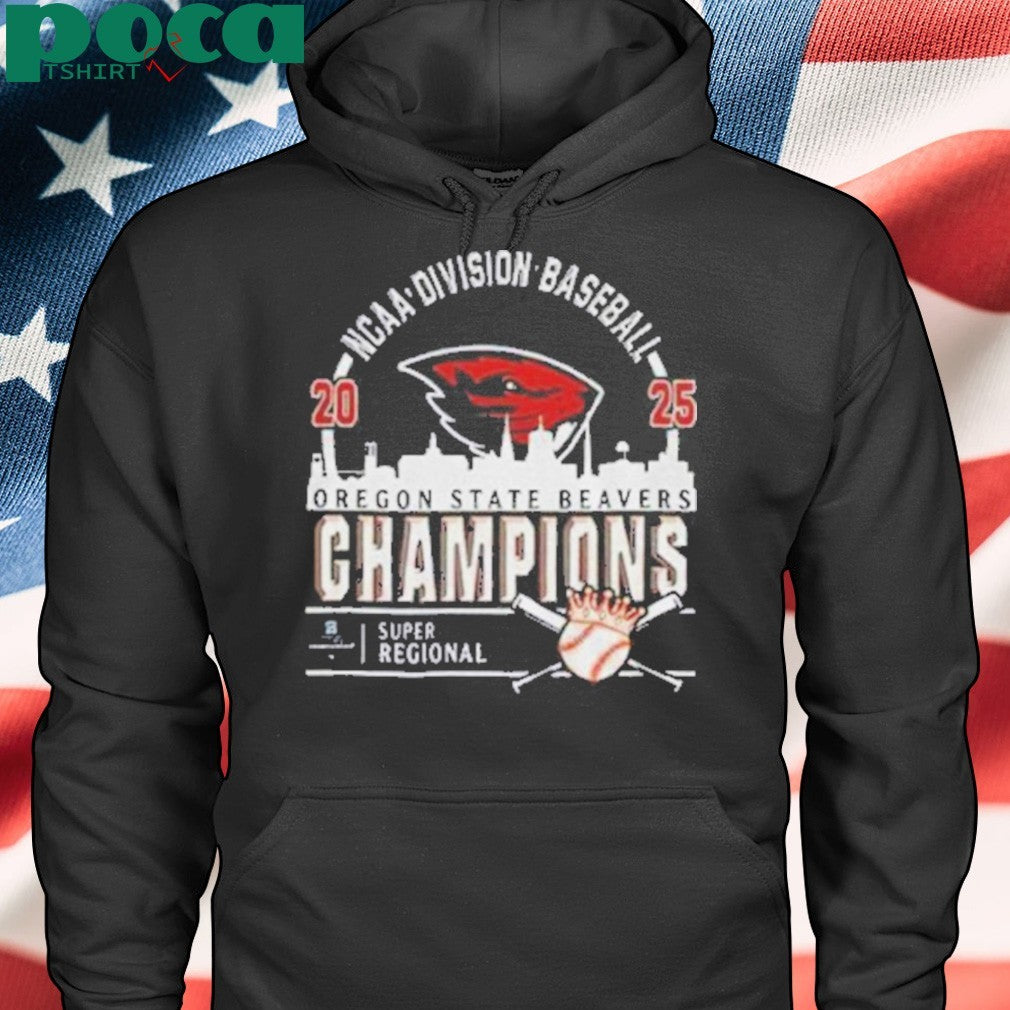 Oregon State Beavers City Skyline 2025 NCAA Division Baseball Super Regionals Champions shirt