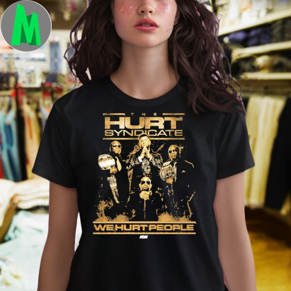Original AEW The Hurt Syndicate We Hurt People Group Portrait T-Shirt