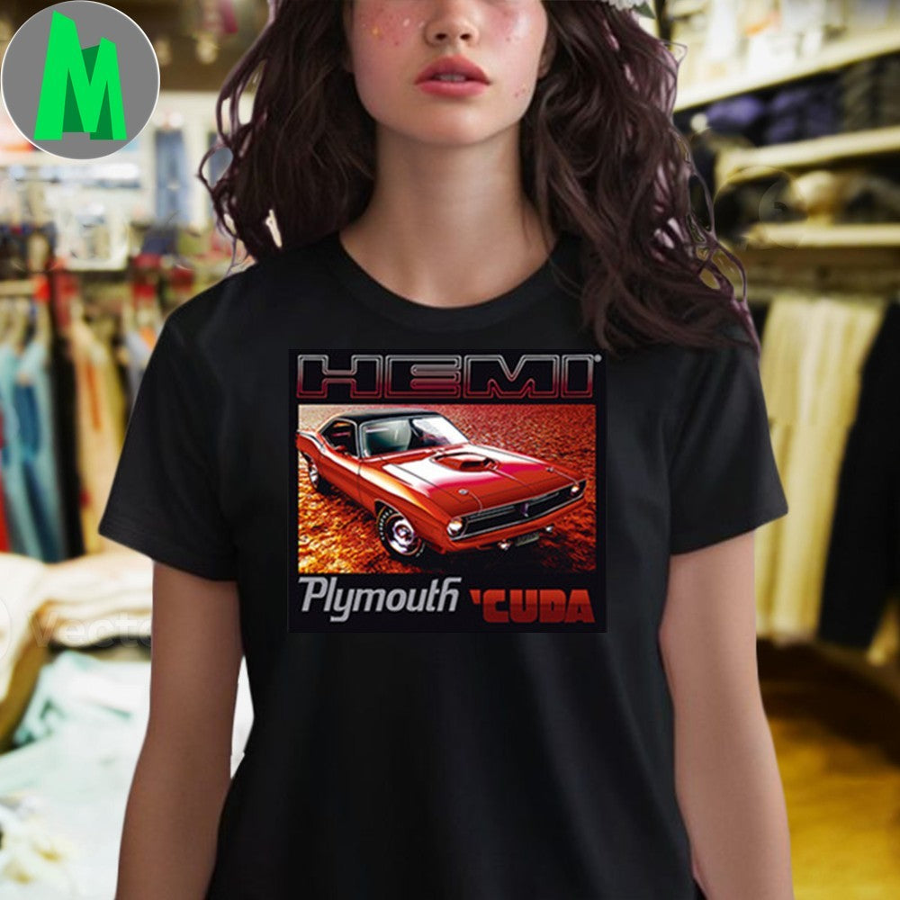 Original Barracuda Muscle Car Adult Hemi Plymouth Cuda Shirt