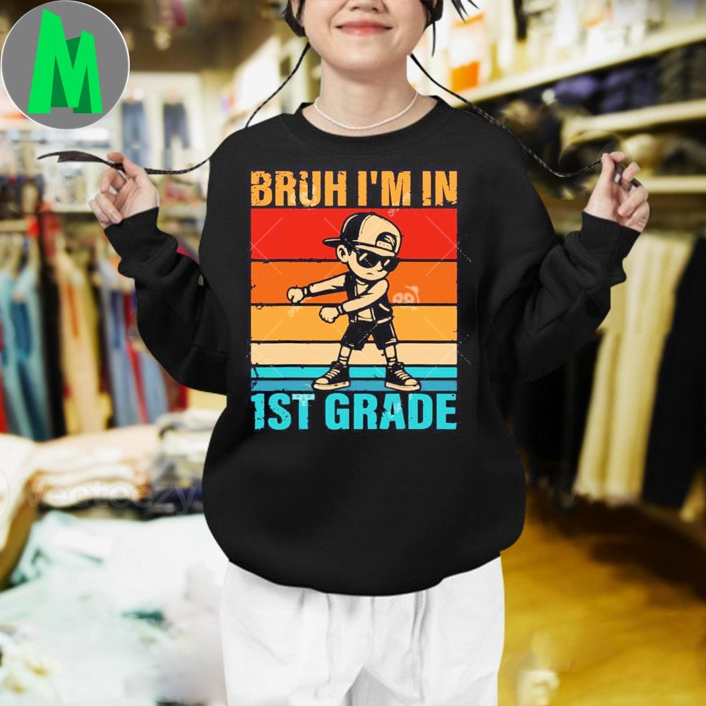 Original Boy Bruh i’m in 1st Grade Kids Boy Dabbing First Grade Shirt