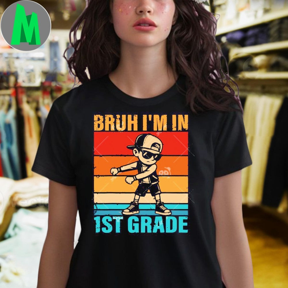 Original Boy Bruh i’m in 1st Grade Kids Boy Dabbing First Grade Shirt