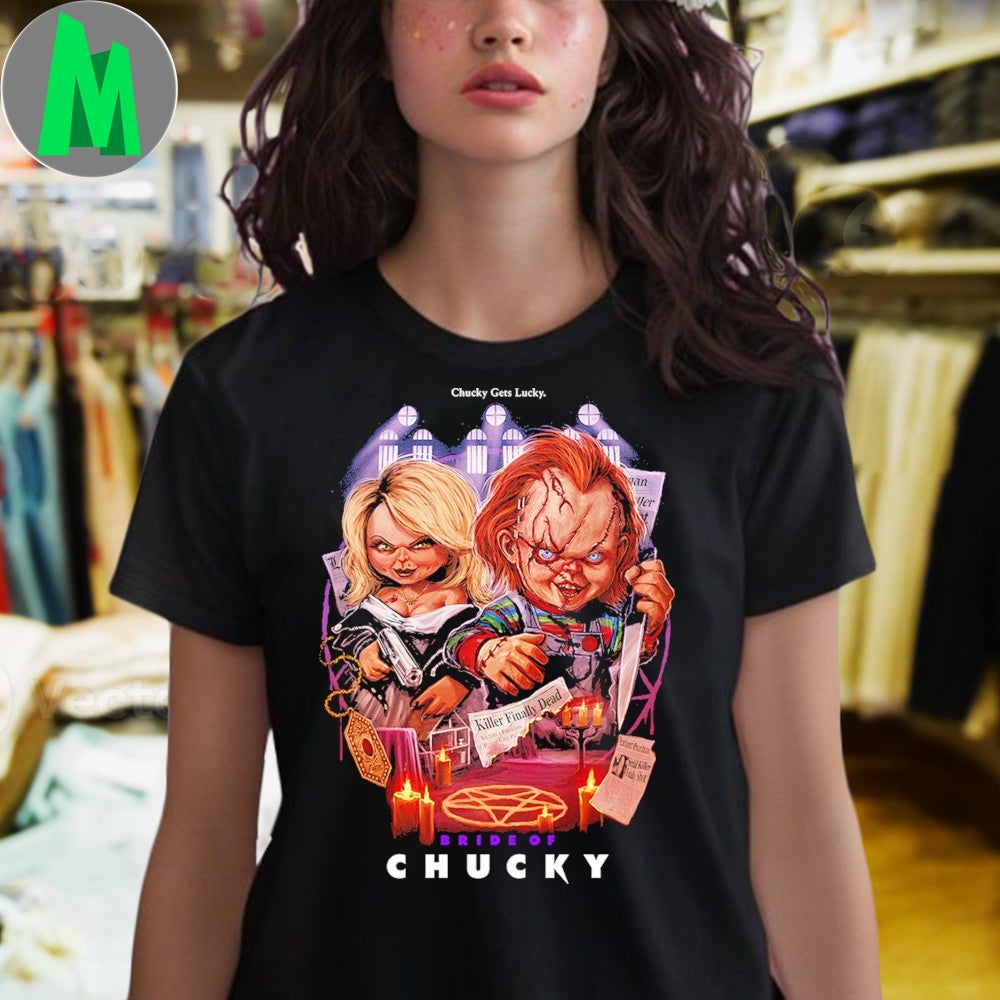 Original Bride of Chucky Chucky Gets Lucky Detailed Shirt