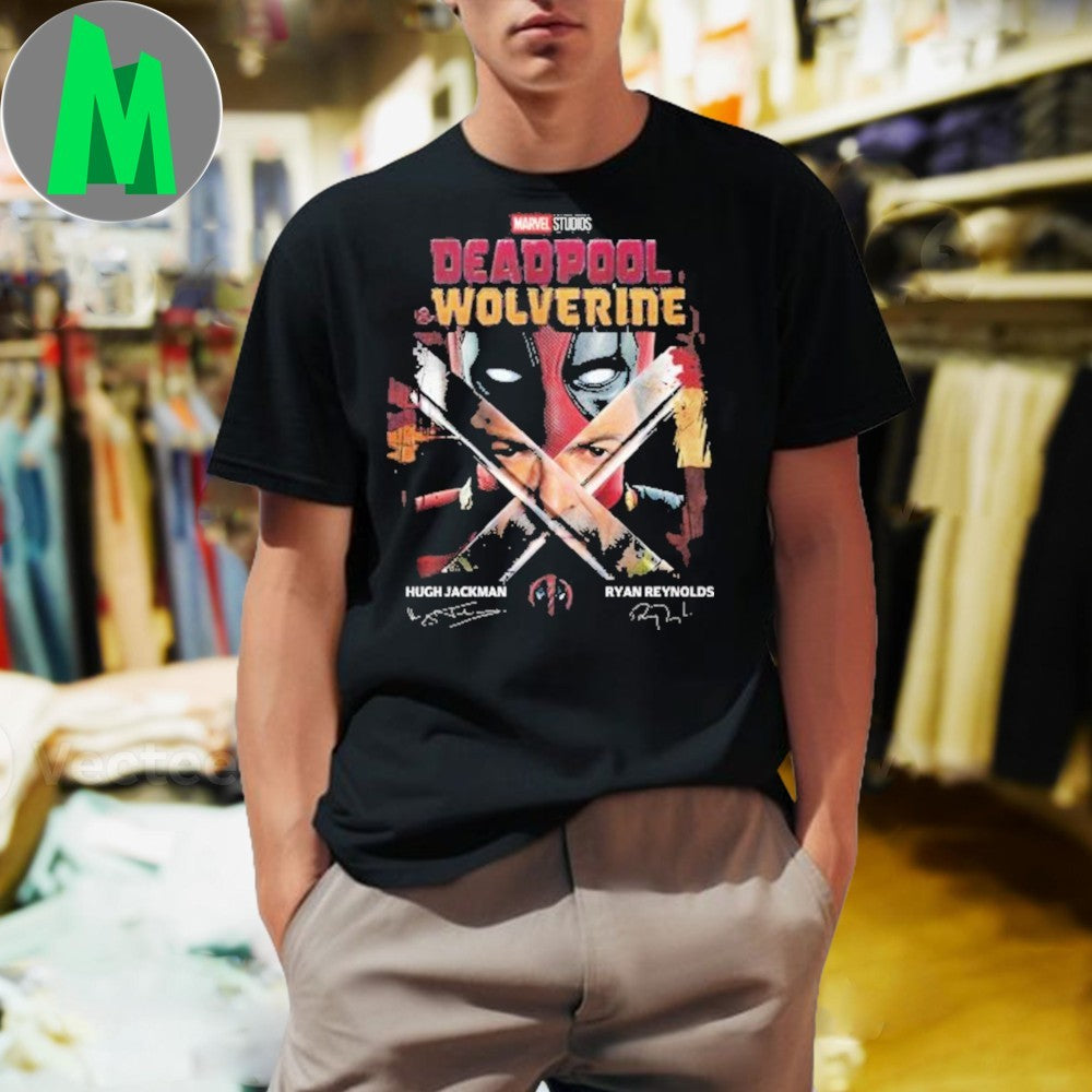 Original Deadpool & Wolverine Ryan Reynolds x Hugh Jackman Signature Shirt