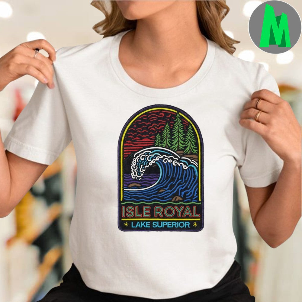 Original Isle Royale Lake Superior Michigan Embroidered Style Shirt