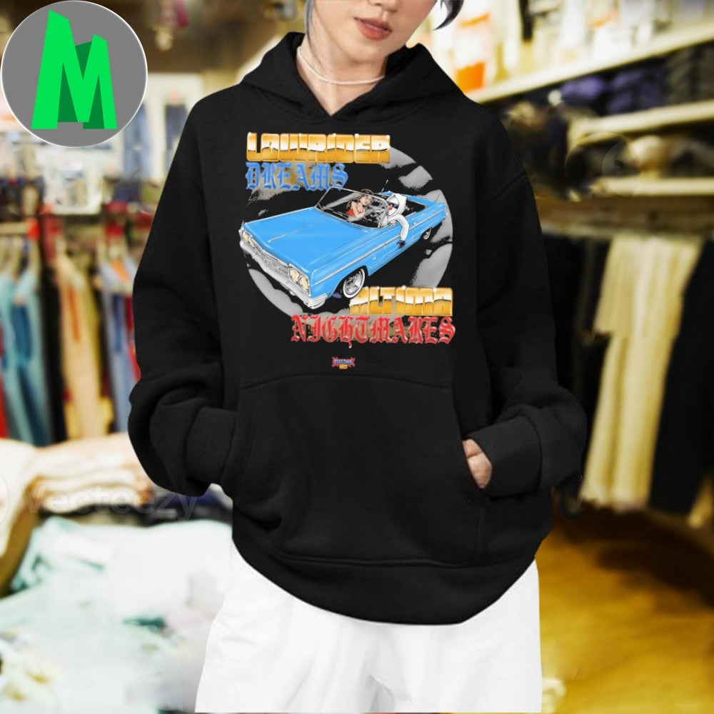 Original Lowrider Dreams & Nightmares Car Graphic Black T-Shirt