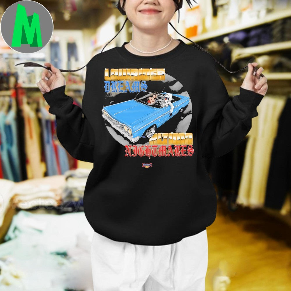 Original Lowrider Dreams & Nightmares Car Graphic Black T-Shirt