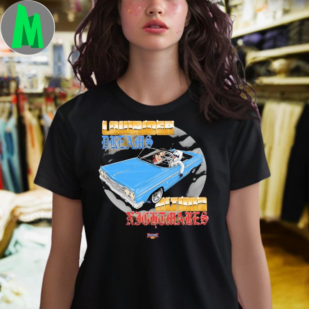 Original Lowrider Dreams & Nightmares Car Graphic Black T-Shirt