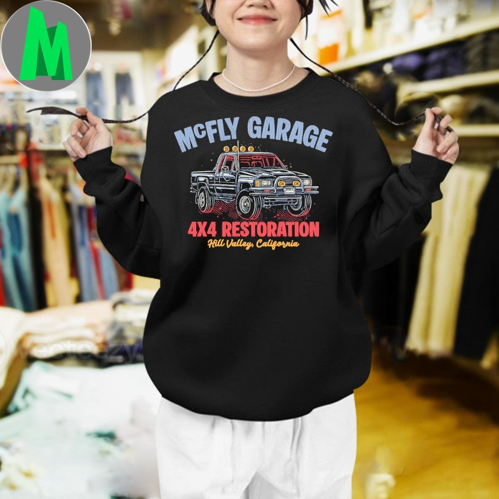Original McFly Garage 4×4 Restoration Hill Valley California Shirt