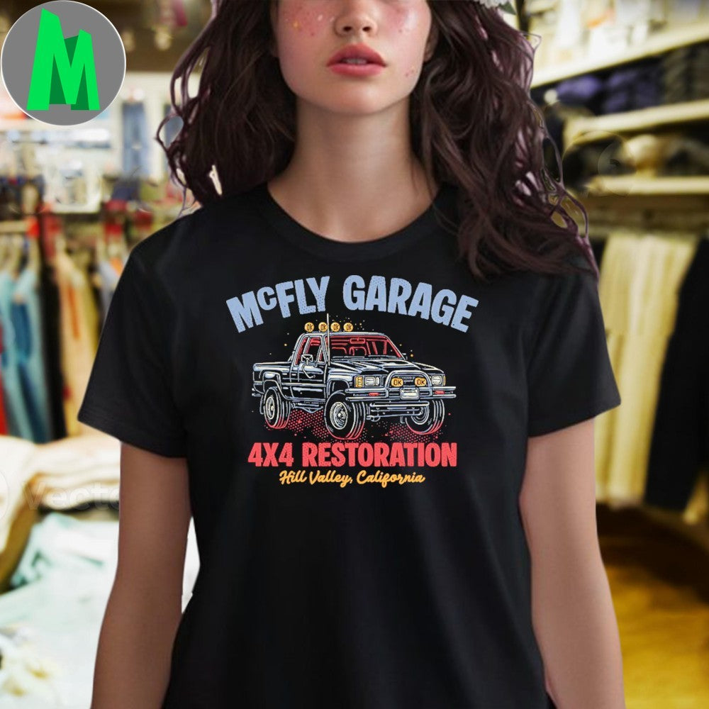 Original McFly Garage 4×4 Restoration Hill Valley California Shirt