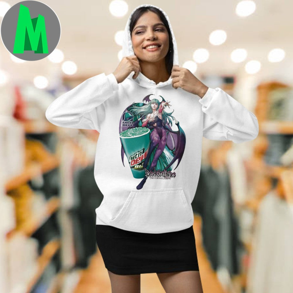 Original Morrigan Aensland Darkstalkers Resurrection x Baja Blast Taco Bell Gaming Anime Shirt