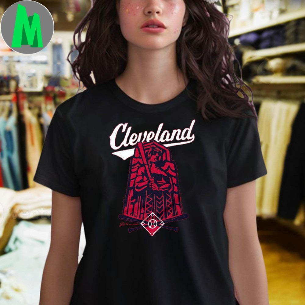 Original Red Cleveland Guardian Baseball Shirt