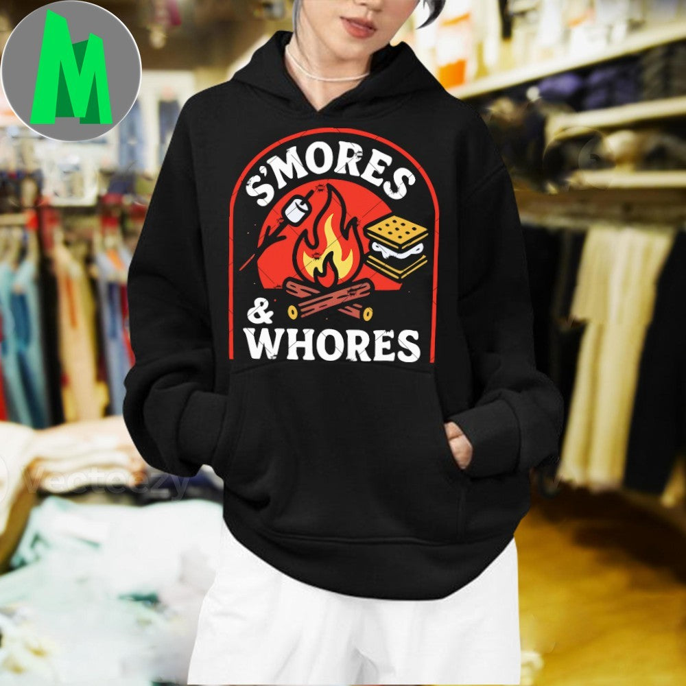 Original S’Mores And Whores Marshmallows Campfire Camping Shirt