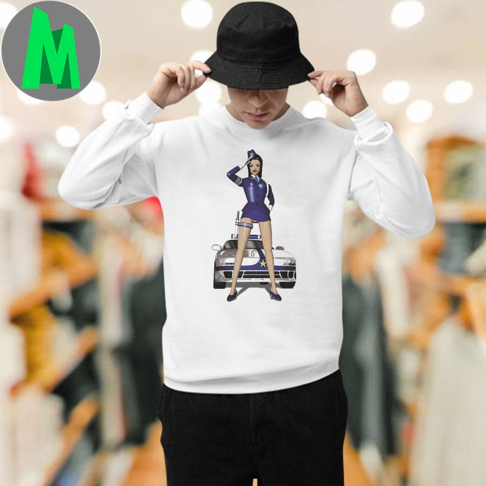 Original Sabukaru Y2K Police Girl Graphic T-Shirt