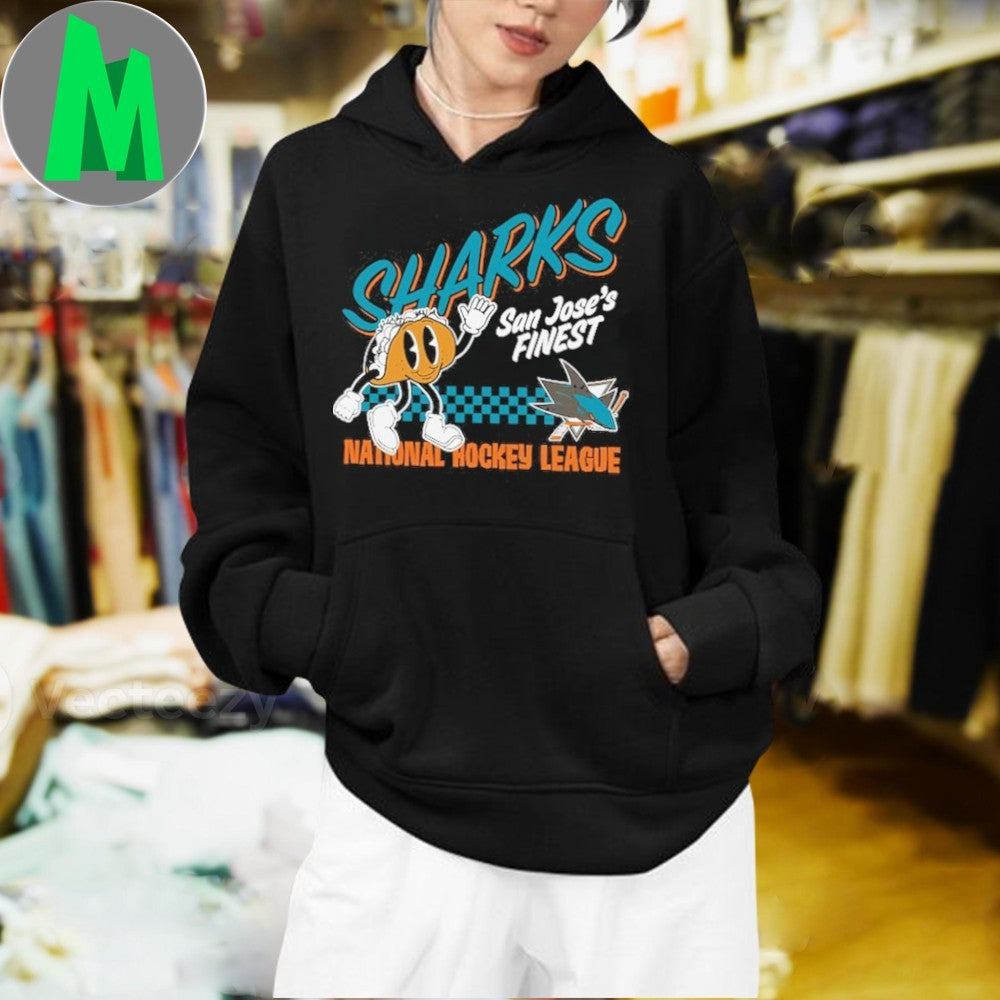 Original San Jose Sharks Mitchell & Ness Black Local Food T-Shirt