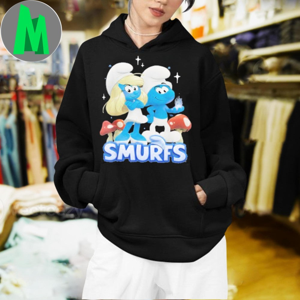 Original Smurfette & No Name Portrait Smurfs Movie Cartoon Shirt