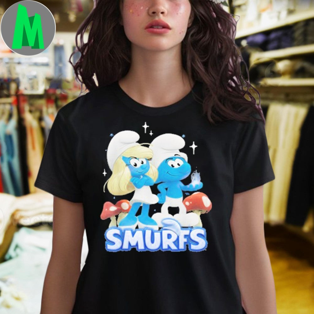 Original Smurfette & No Name Portrait Smurfs Movie Cartoon Shirt