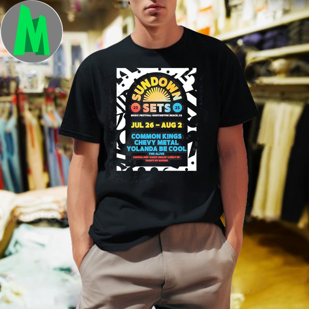 Original Sundown Sets Music Festival Huntington Beach 2025 Concert T-Shirt