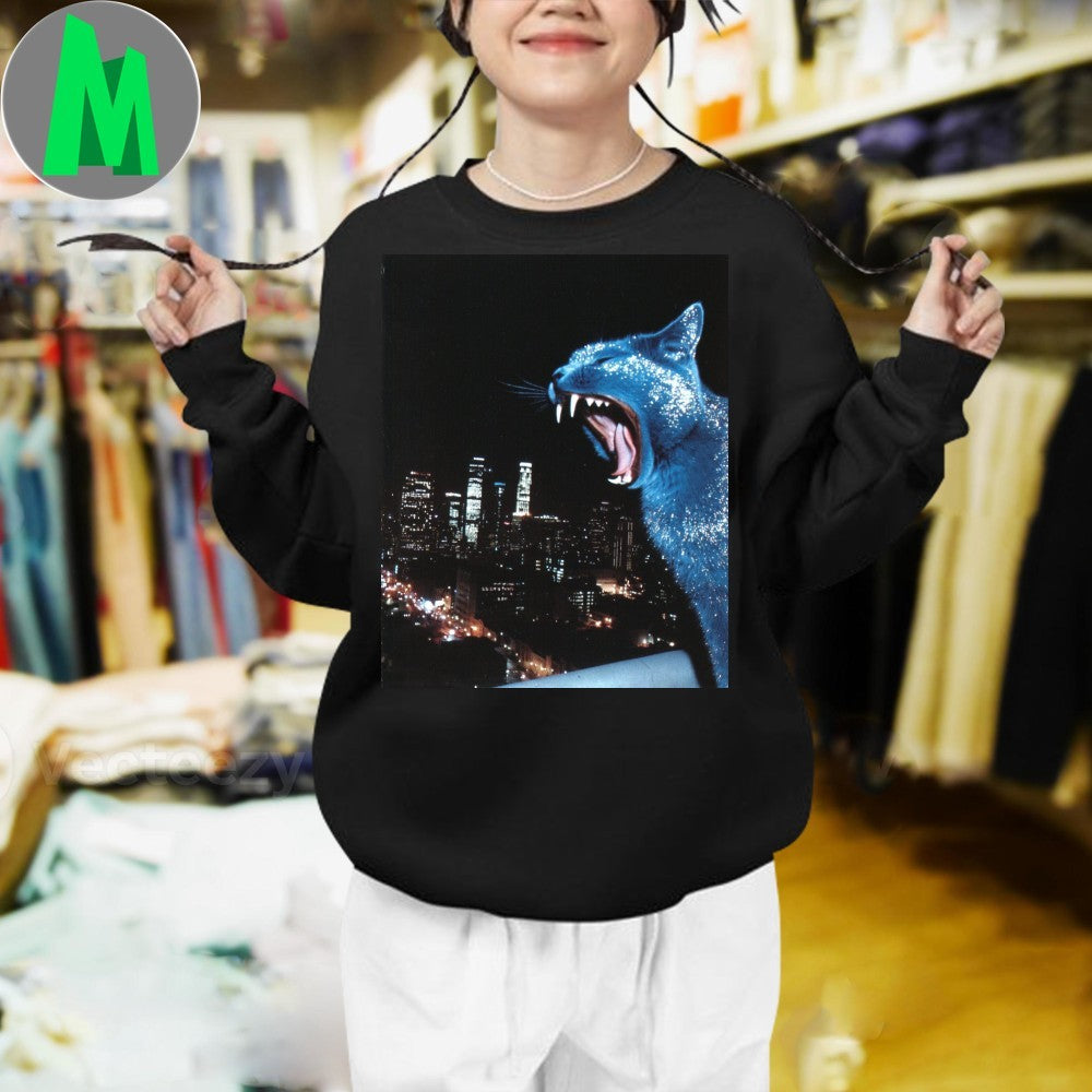 Original Super Rare Stephan Vasement Blast Giant Glitter Cat City Attack T-Shirt
