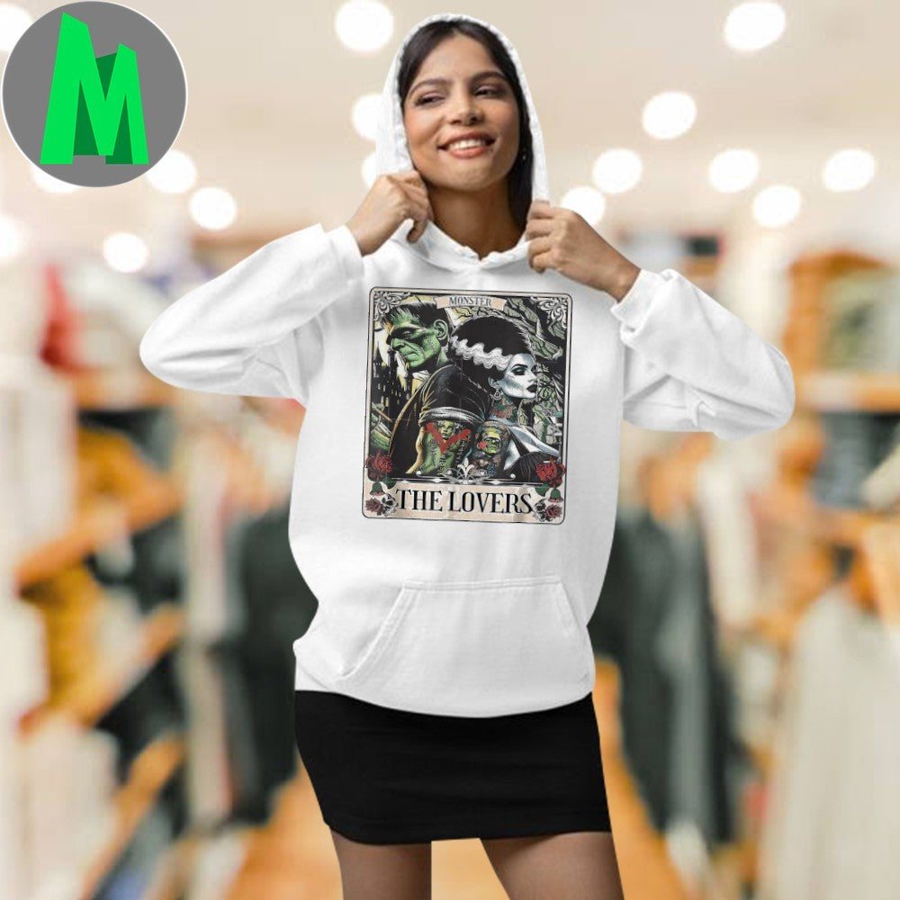 Original The Monster Frankenstein And Bride The Lovers Tarot Card Shirt