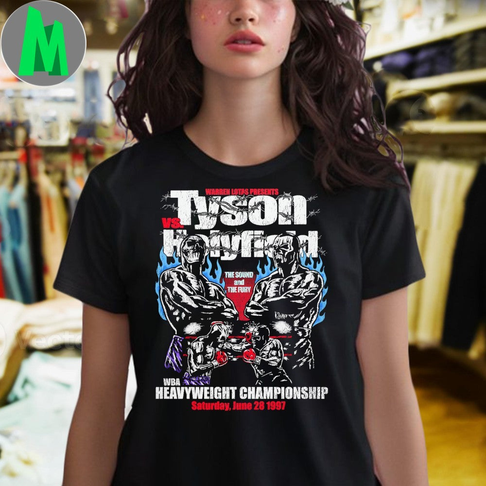 Original Tyson vs Holyfield Boxing Match Graphic Warren Lotas Fight Night Shirt