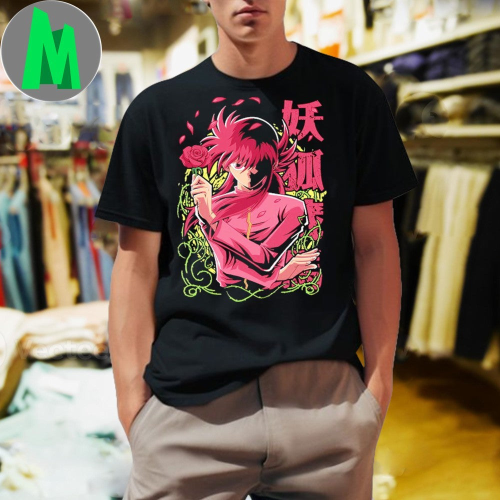 Original Yu Yu Hakusho Kurama Rose Whip Anime Shirt