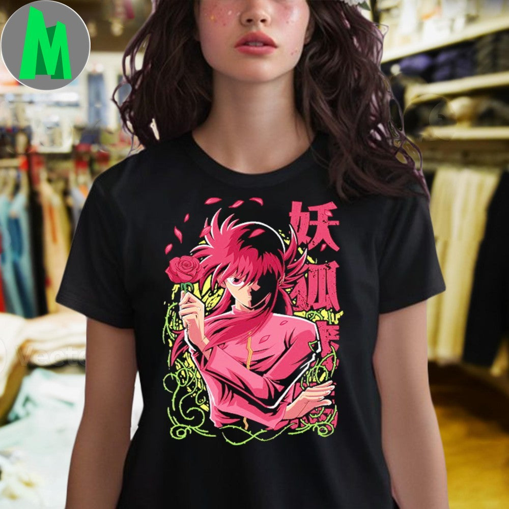 Original Yu Yu Hakusho Kurama Rose Whip Anime Shirt
