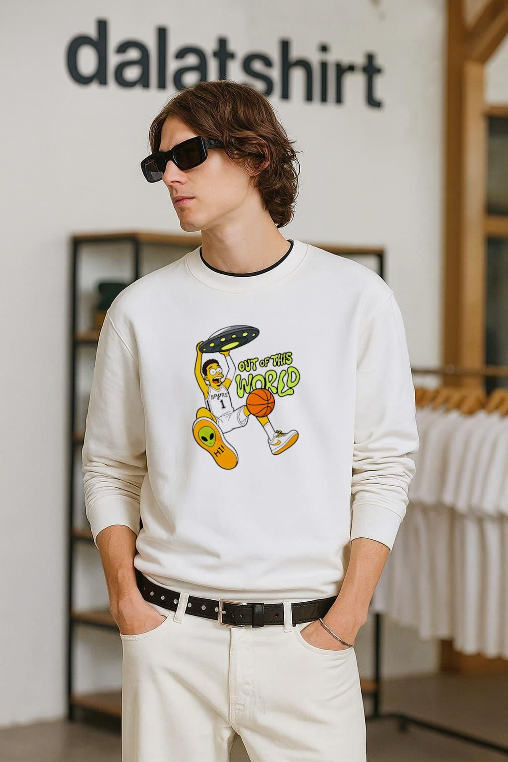 Out Of This World Spurs Basketball Alien UFO shirt