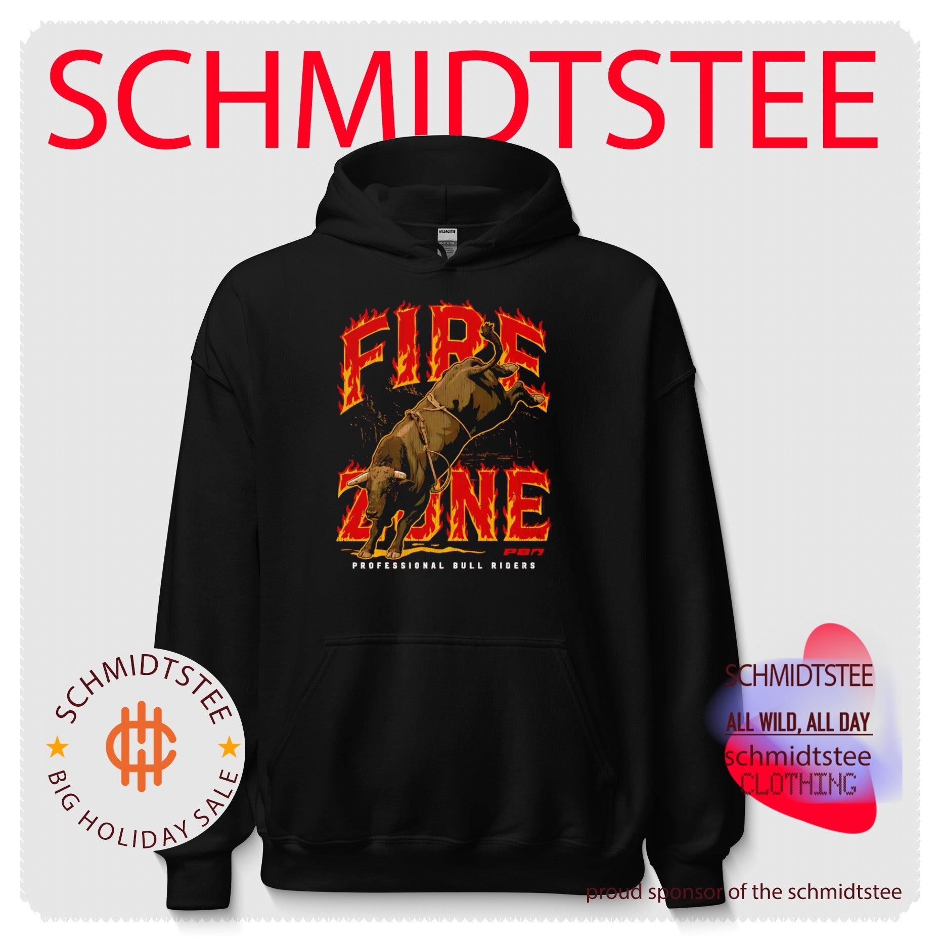PBR Fire Zone Bucking Bull Rodeo Western shirt