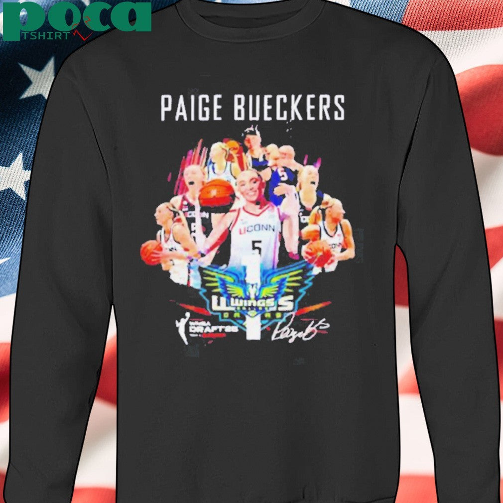 Paige Bueckers Dallas Wings 2025 Wnba draft signature shirt