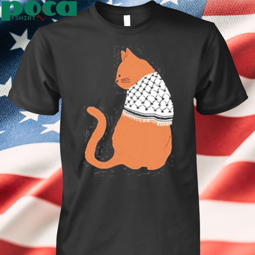 Palestinian Catfiyyeh Orange Cat T-Shirt
