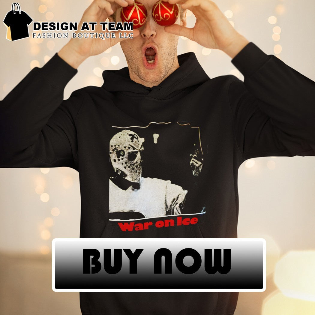 Parent wearing Philadelphia Flyers Hockey mask middle finger war on Ice vintage shirt
