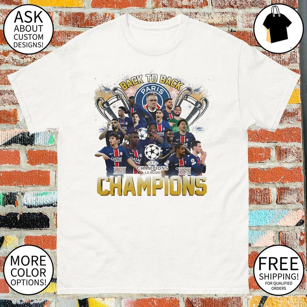 Paris Saint-Germain Back To Back 2025-2026 Champions League signatures shirt