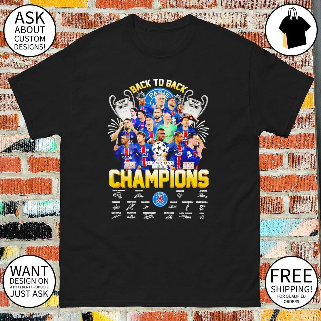 Paris Saint Germain Football Team Back to Back Champions 2025 2026 Sports shirt