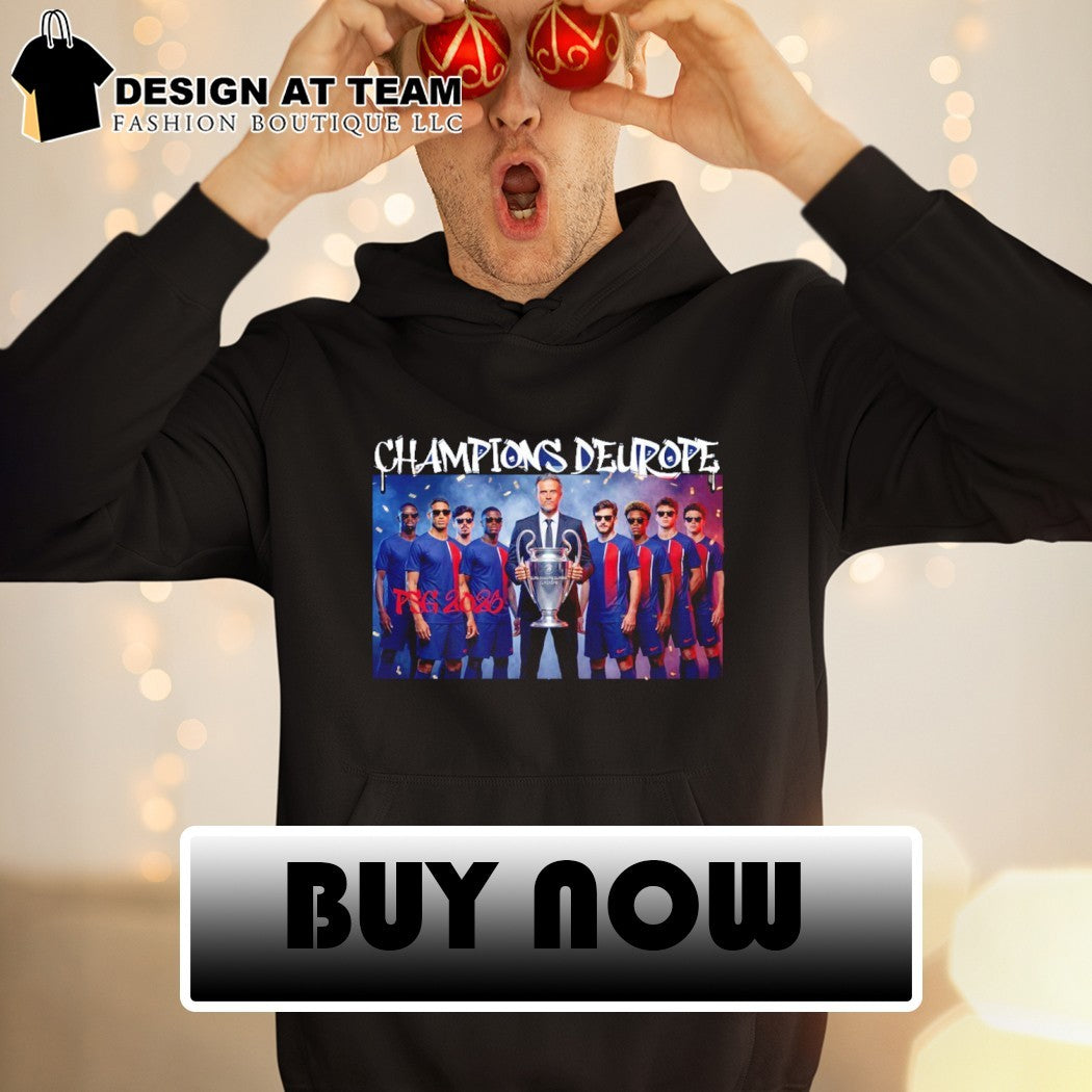 Paris Saint Germain Players with Coach Final UCL 2026 shirt