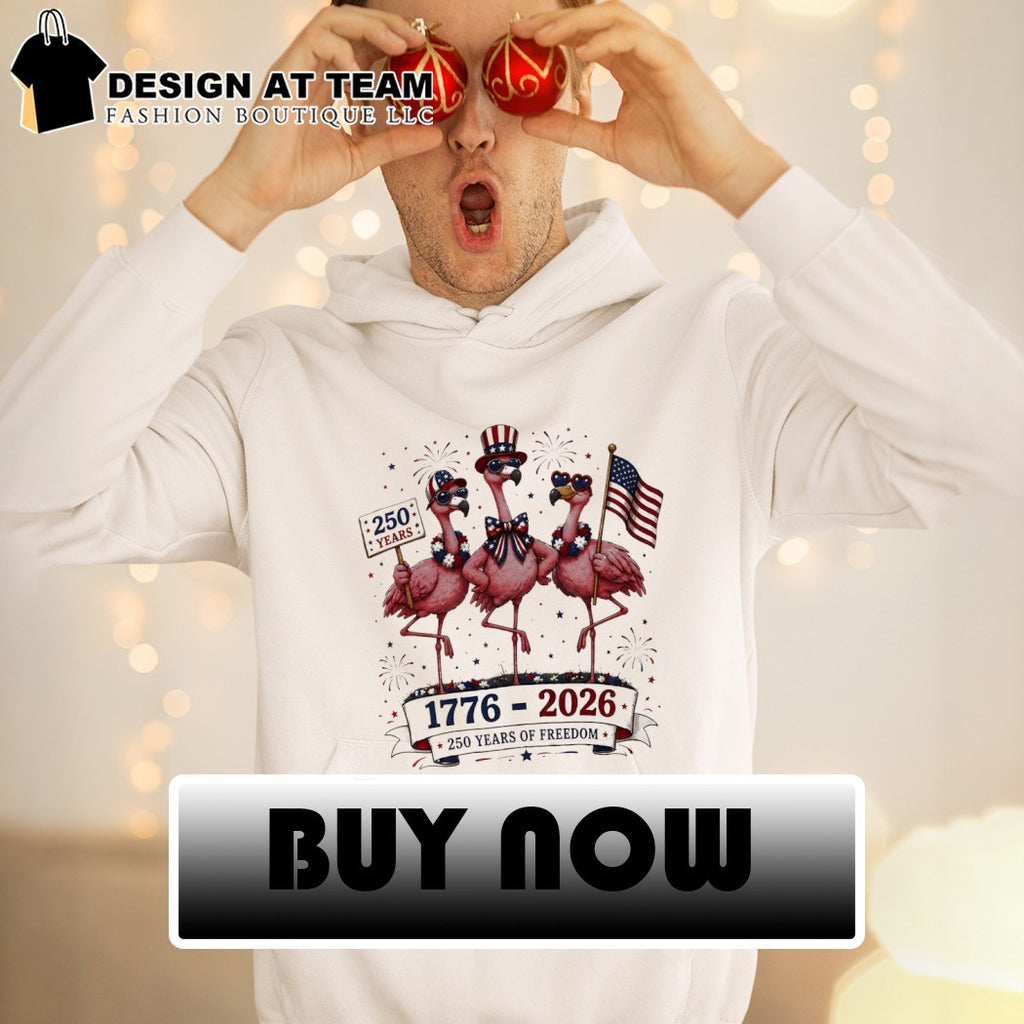 Patriotic Flamingo Trio 250 Years of Freedom 1776 2026 United States Holiday shirt
