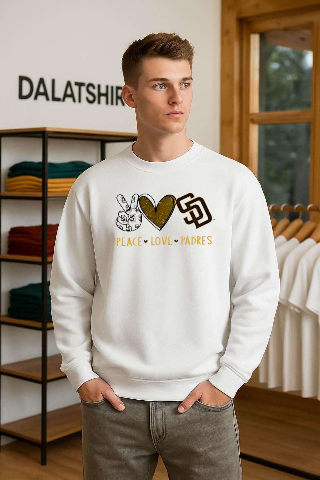 Peace Love Padres San Diego Baseball Hand Heart Graphics shirt