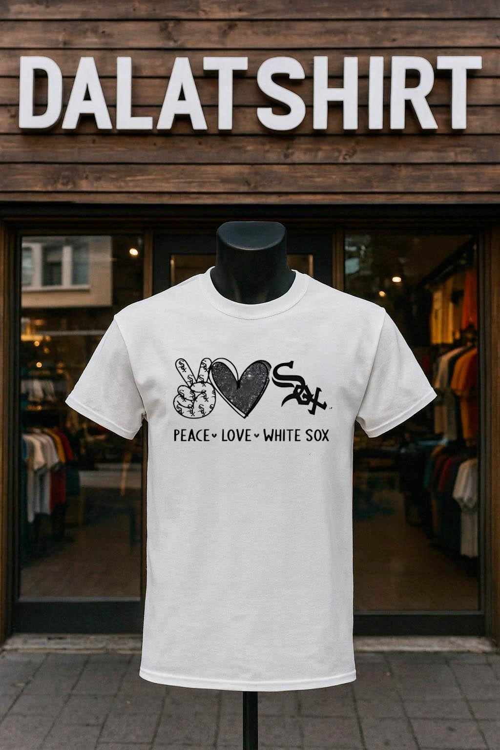 Peace Love White Sox Chicago Baseball Fan Graphic shirt