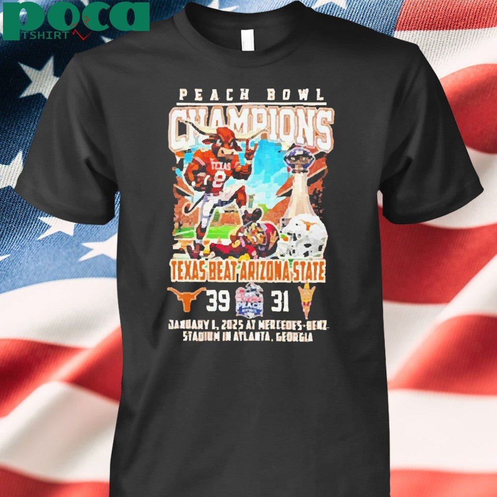 Peach Bowl Champions For Texas Beat Arizona State Mascot Shirt
